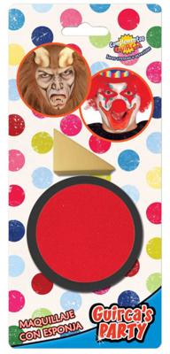 Rode schmink doosje met sponsje