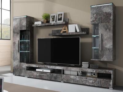 TV-meubelset INDIRA 02 4 deuren kleurrijke leisteen