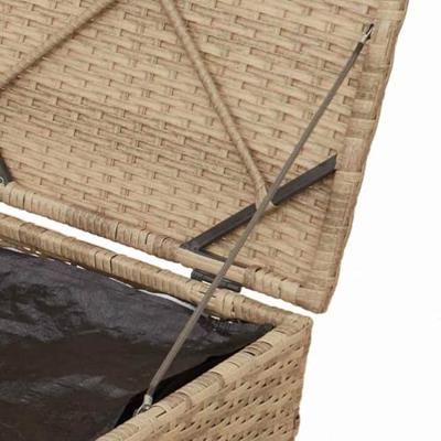 Kussenbox met opslag Beige 50 x 50 x 50 cm poly rattan