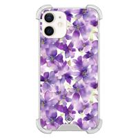 iPhone 12 mini shockproof hoesje - Floral violet - thumbnail