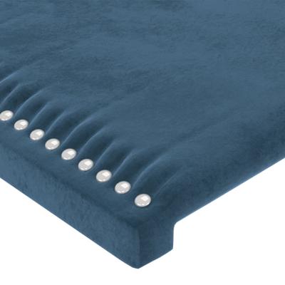 Hoofdbord met randen 93x16x118/128 cm fluweel donkerblauw - thumbnail