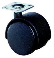 BS Rollen Dubbel zwenkwiel | wiel-d. 40 mm draagvermogen 30 kg | met schroefplaat | polyamide zwart RAL 9005 | 1 stuk - F75.040.PL F75.040.PL - thumbnail