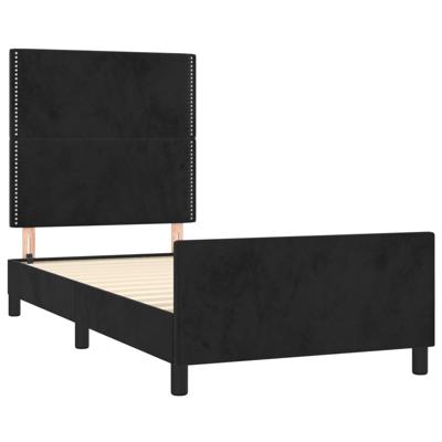 Bedframe zonder matras 100x200 cm fluweel zwart - thumbnail
