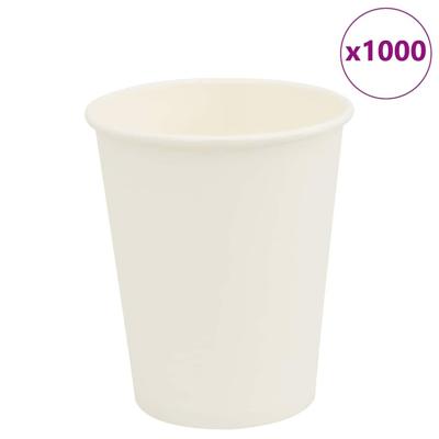 VidaXL Papieren koffiekopjes 1000 st 8oz 200 ml wit