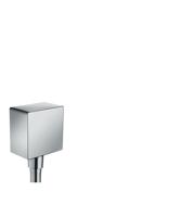 Muuraansluitbocht FixFit Square HansGrohe met Terugslagklep Geborsteld Zwart Chroom - thumbnail