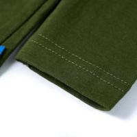Kindershirt met lange mouwen helmprint 140 donkerkakikleurig - thumbnail