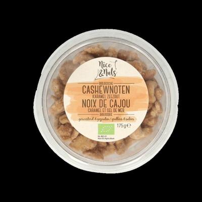 Nice & Nuts Cashewnoten karamel zeezout geroosterd bio 175 Gram
