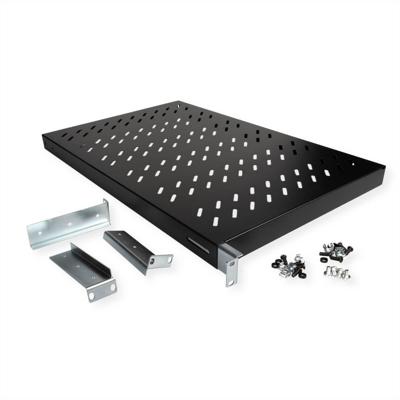 ROLINE 19-inch plank 1 U, instelbaar 700 mm diep 50 kg zwart ROLINE 19-inch plank 1 U, instelbaar 700 mm diep 50 kg zwart