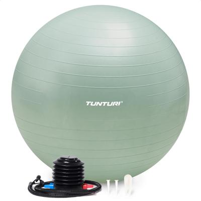Tunturi Anti Burst Fitness bal met Pomp | Yoga bal 75 cm | 220 kg gebruikersgewicht | Incl Trainingsapp | Mint