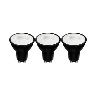 GU10 LED Spots zwart - Warm wit licht - 4W/50W - 345 lm - 3PACK
