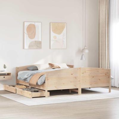 Bedframe zonder matras massief grenenhout 160x200 cm