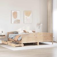 Bedframe zonder matras massief grenenhout 160x200 cm - thumbnail