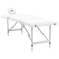 VidaXL Massagetafel inklapbaar met aluminium frame (vier delen / crèmewit) - thumbnail