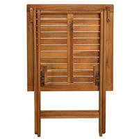 3-delige Bistroset inklapbaar met kussens massief acaciahout - thumbnail