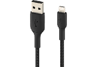 Belkin gevlochten Lightning-kabel (Boost Charge Lightning/USB-kabel voor iPhone, iPad, AirPods) MFi-gecertificeerde iPhone-laadkabel, gevlochten Lightning-kabel (2 m, zwart) - thumbnail