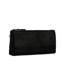 Manfield suède clutch zwart - thumbnail