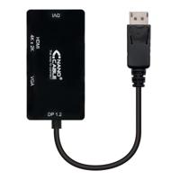 Adapter DisplayPort naar VGA/DVI/HDMI 3 en 1 NANOCABLE 10.16.3301-BK Zwart - thumbnail