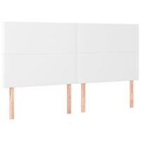 Boxspring met matras kunstleer wit 200x200 cm - thumbnail