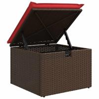 6-delige Loungeset met kussens poly rattan bruin - thumbnail