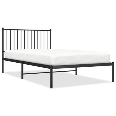 Bedframe met hoofdbord metaal zwart 107x203 cm Bedframe met hoofdbord metaal zwart 107x203 cm