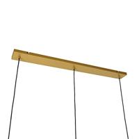 QAZQA Hanglamp goud met amber glas 23 cm langwerpig 3-lichts - Kevin - thumbnail