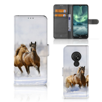 Nokia 7.2 | Nokia 6.2 | Telefoonhoesje | Met pasjeshouder | Paarden - thumbnail