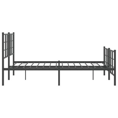 Bedframe met hoofd- en voeteneinde metaal zwart 135x190 cm