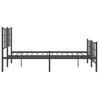 Bedframe met hoofd- en voeteneinde metaal zwart 135x190 cm - thumbnail