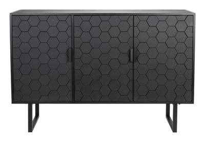 ZILT Dressoir 'Derrius' Dennenhout, 135cm, kleu zwart