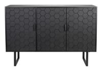 ZILT Dressoir 'Derrius' Dennenhout, 135cm, kleu zwart - thumbnail