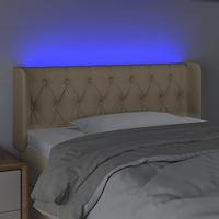 Hoofdbord LED 103x16x78/88 cm stof crèmekleurig - thumbnail