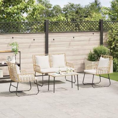 Tuin Eetset met kussen 3 pcs Zwart, Antraciet 113 x 69 x 83 cm