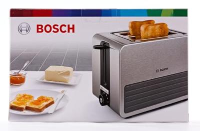 Bosch Haushalt TAT7S25 Broodrooster Met geïntegreerde broodopzet RVS, Zwart Bosch Haushalt TAT7S25 Broodrooster Met geïntegreerde broodopzet RVS, Zwart