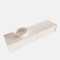 Badkamermeubel BWS Madrid Wit 180 cm met Topblad en Keramische Waskom Links (2 lades, 0 kraangaten) - thumbnail