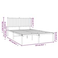 Bedframe met hoofdbord metaal zwart 120x190 cm - thumbnail