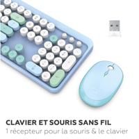 Toetsenbord en muis Mobility Lab Pure Color Blauw Azerty Frans - thumbnail