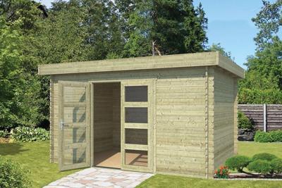 Blokhut Mikkel 380x275 Olijfgroen Geimpregneerd Outdoor Life - Outdoor life