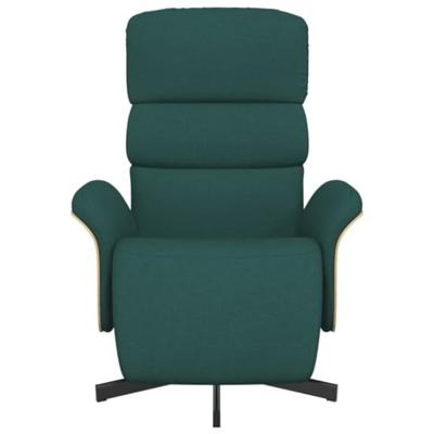 Fauteuil verstelbaar met voetensteun stof donkergroen Fauteuil verstelbaar met voetensteun stof donkergroen