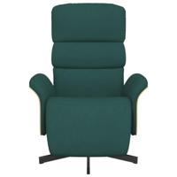 Fauteuil verstelbaar met voetensteun stof donkergroen - thumbnail