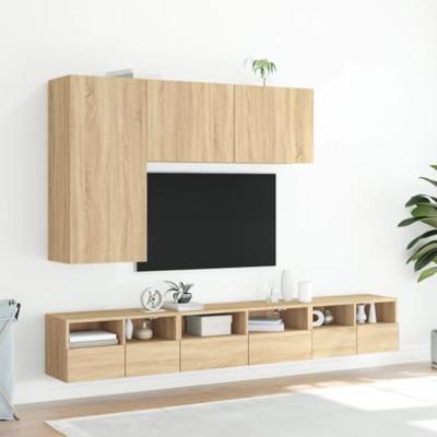 Tv-meubels 2 st 60x30x30 cm bewerkt hout sonoma eikenkleurig Tv-meubels 2 st 60x30x30 cm bewerkt hout sonoma eikenkleurig