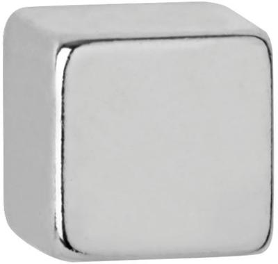 MAUL neodymium kubusmagneet, ft 7 x 7 x 7 mm, trekkracht 1,6 kg, zilver, blister van 10 stuks