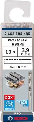 Bosch Accessoires Metaalboren HSS-G, Standard 3,9 x 43 x 75 mm 10st - 2608585485