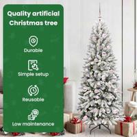 VidaXL Kunstkerstboom wit 180 cm pvc en plastic en staal en pe - thumbnail