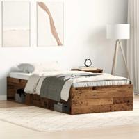 Bedframe zonder matras 75x190 cm spaanplaat oud hout - thumbnail