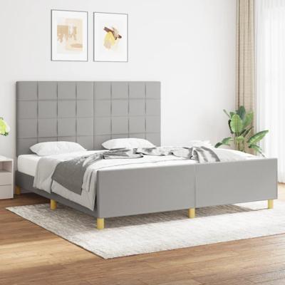 Bedframe zonder matras stof lichtgrijs 180x200 cm