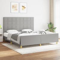 Bedframe zonder matras stof lichtgrijs 180x200 cm - thumbnail