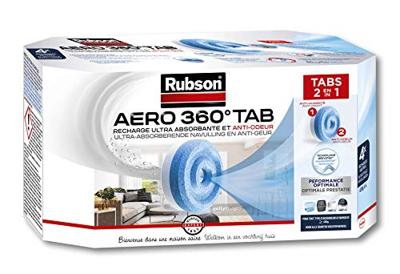 Rubson navulling voor ontvochtiger AERO 360, doos van 4 tabs van 450 gram, neutraal