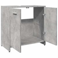 Wastafelkast 60x33x60 cm bewerkt hout betongrijs - thumbnail