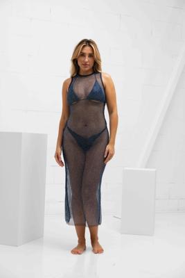 Hidden Hills Rhinestone Mesh Dress Dames Donkerblauw - Maat XS - Kleur: Donkerblauw | Soccerfanshop Hidden Hills Rhinestone Mesh Dress Dames Donkerblauw - Maat XS - Kleur: Donkerblauw | Soccerfanshop