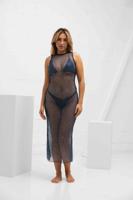 Hidden Hills Rhinestone Mesh Dress Dames Donkerblauw - Maat XS - Kleur: Donkerblauw | Soccerfanshop - thumbnail